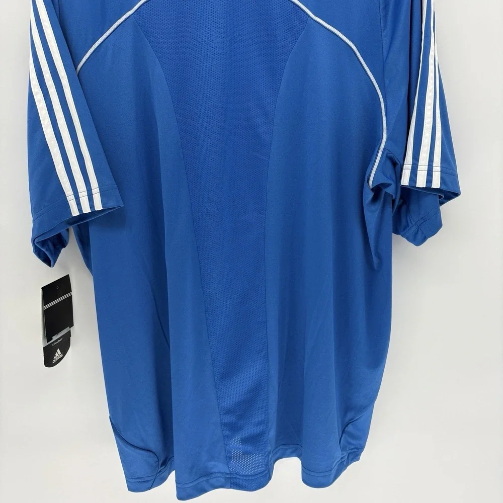 Adidas Clima Cool 365 Blue Polo Shirt‎ Athletic Performance Stripes Men  L